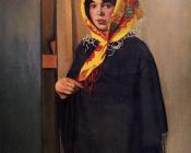 菲利克斯 瓦洛东 : Young Woman with Yellow Scarf